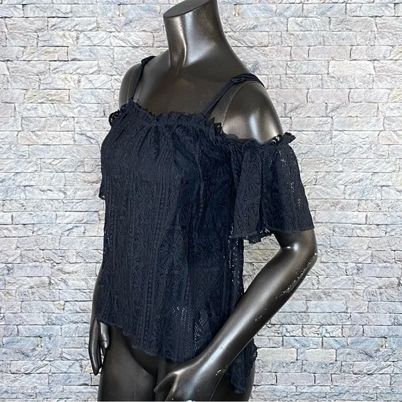 Love Fire Lacy Tunic Style Blouse NWT Size XS Adjustable - Picture 2 of 9